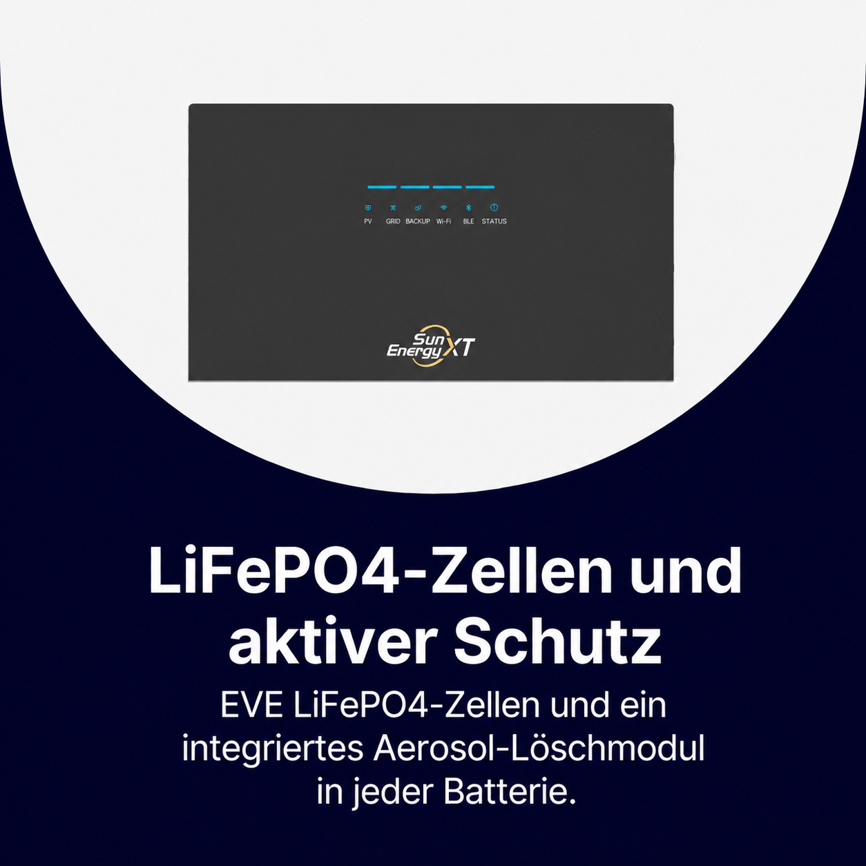 SunEnergyXT 500 mit EVE LiFePO4-Zellen und integriertem Aerosol-Löschmodul