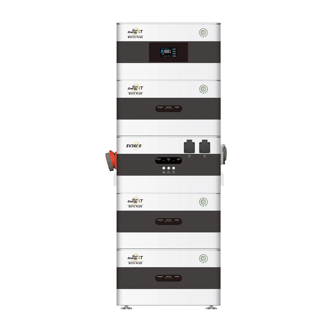 2Way Speicherturm PLUS Komplett-Set - 8,6 kWh Speicherkapazität + EV3600 bidirektionaler Wechselrichter