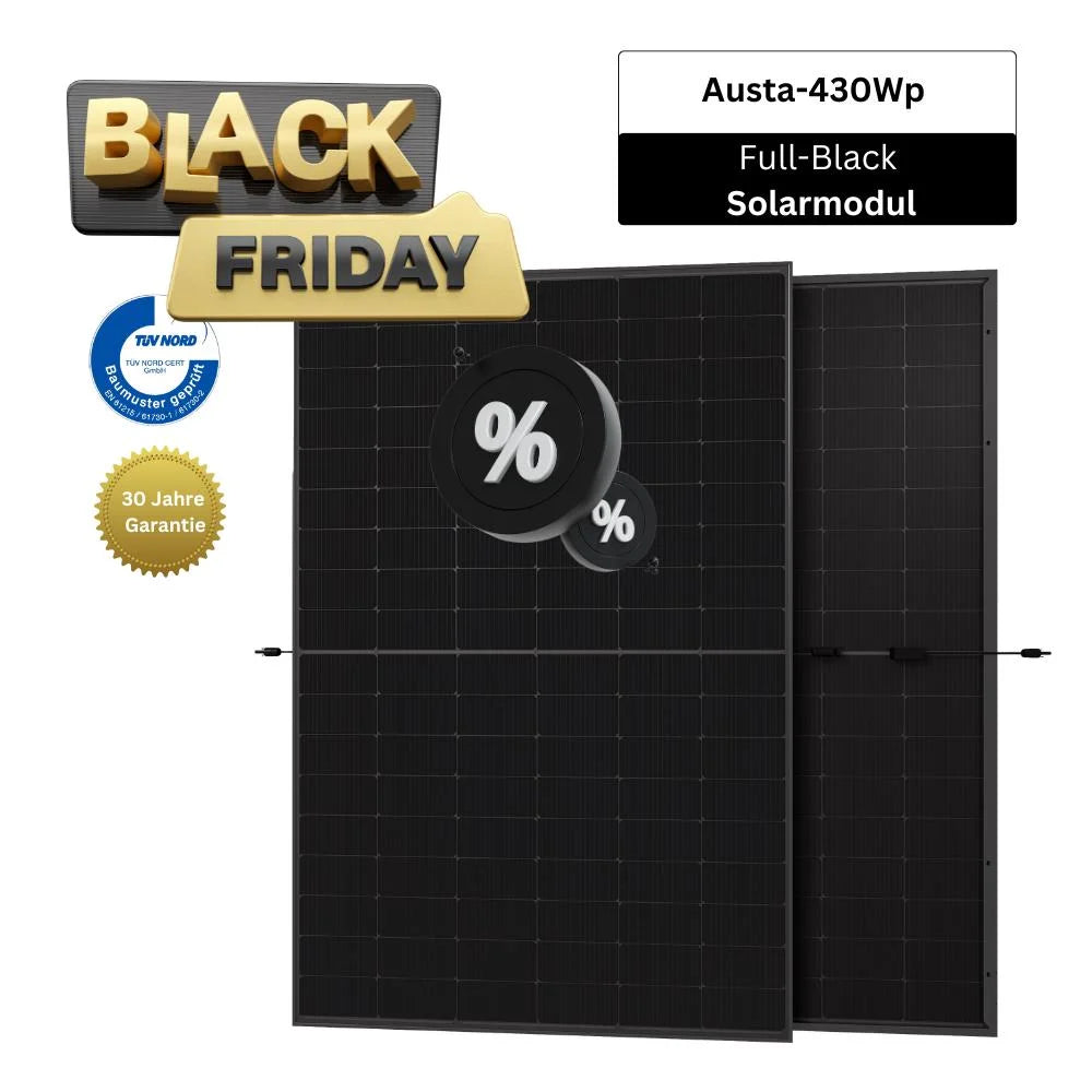 430 Wp AUSTA Solarmodul Full-Black - AU430-27V-MHB Sunlit Solar