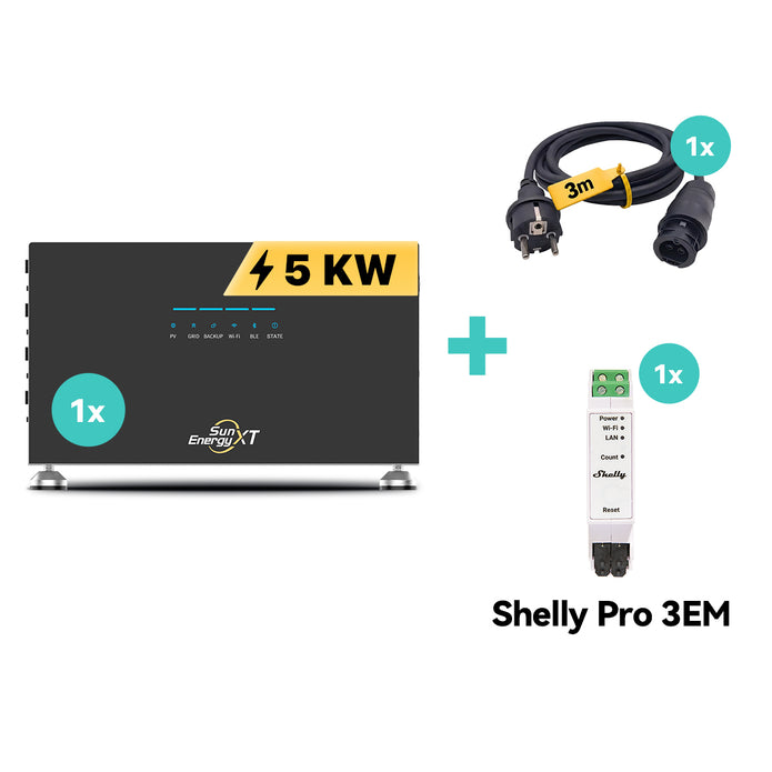 SunEnergyXT 500 5 kWh 800 W mit Shelly Pro 3EM