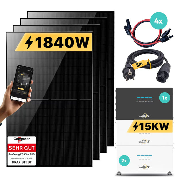 SunEnergyXT 500 Balkonkraftwerk-Speicher-Set 15 kWh | 800 W | 4×460 Wp | F06 – Produktansicht 11