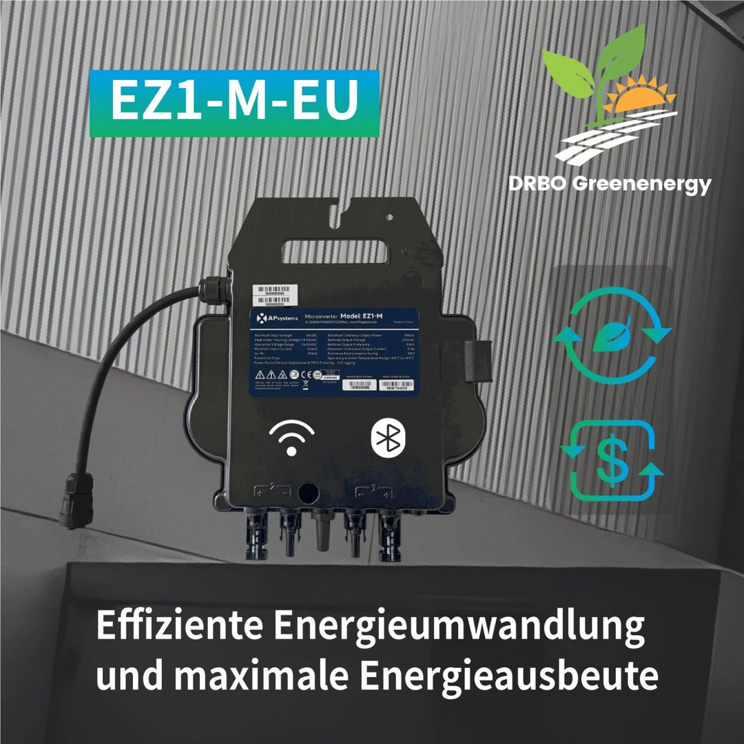 APsystems EZ1-M 800 Watt Mikrowechselrichter - WLAN, Bluetooth Sunlit Solar