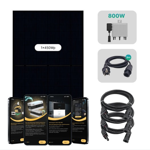 DRBO Greenenergy 450 Wp Balkonkraftwerk Plug & Play – Komplettset inkl. Zubehör SunEnergyXT
