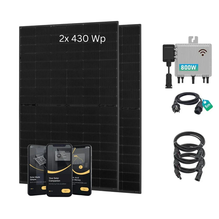 DRBO Greenenergy 860 Wp Balkonkraftwerk Plug & Play – Komplettset inkl. Zubehör