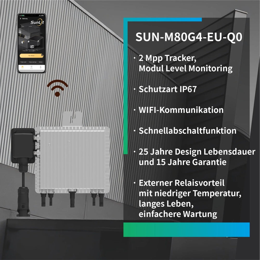 Deye SUN-M80G4-EU-Q0 800 Watt Mikrowechselrichter Sunlit Solar