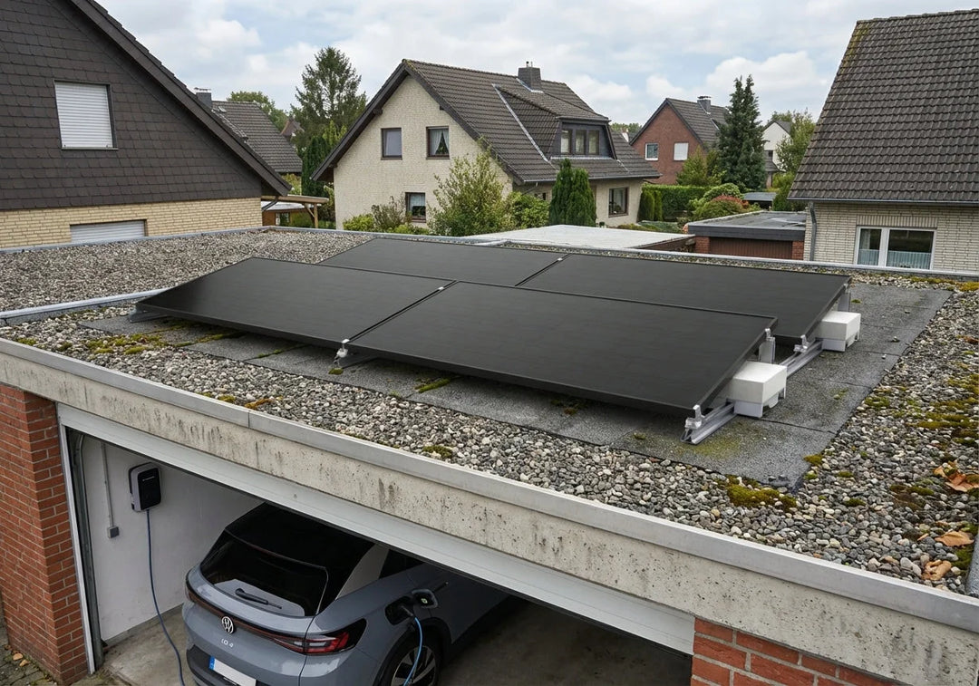 Flachdachhalterung für 4 Solarmodule SunEnergyXT