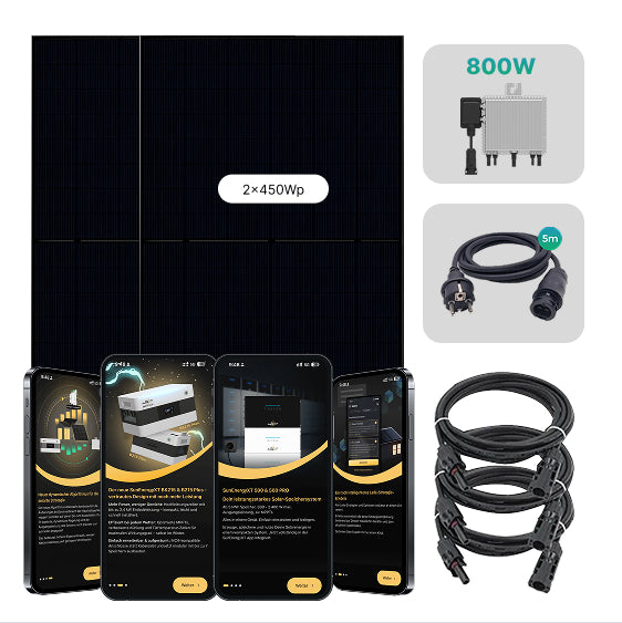 DRBO Greenenergy 920 Wp Balkonkraftwerk Plug &amp; Play – Komplettset inkl. Zubehör