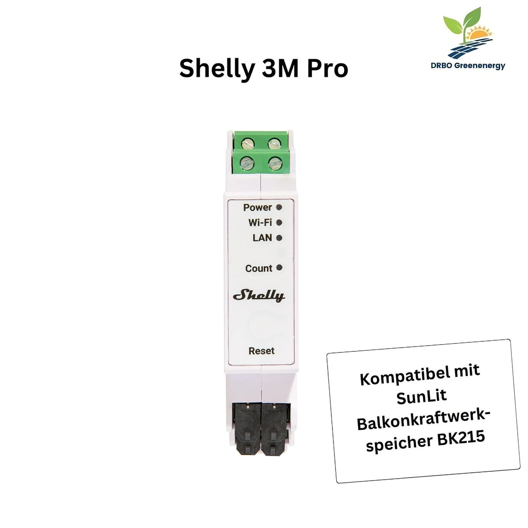 Shelly Pro 3EM (120A) - Smart Energy Stromverbrauchsmessgerät DRBO Greenenergy