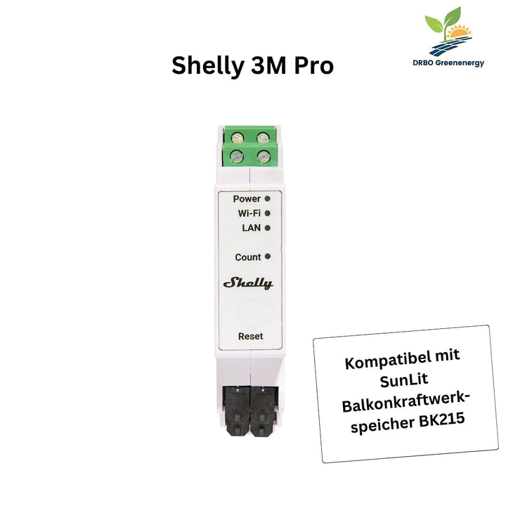 Shelly Pro 3EM (120A) - Smart Energy Stromverbrauchsmessgerät DRBO Greenenergy