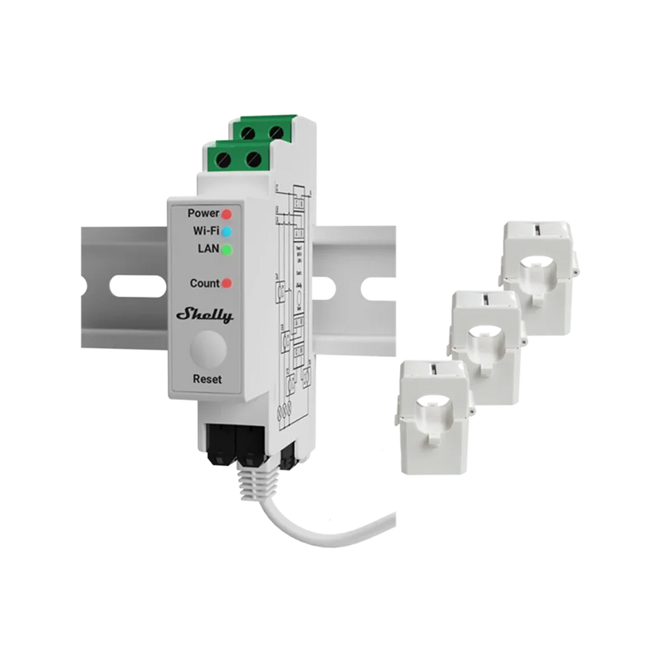 Shelly Pro 3EM (120A) - Slimme energiemeter voor thuis