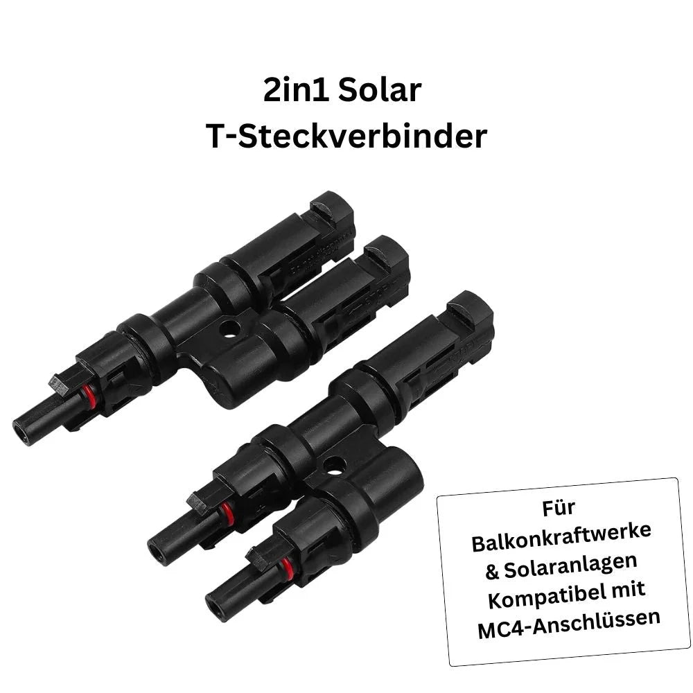 Solar T-Steckverbinder 2in1 Ideal für Balkonkraftwerke - MC4-Kompatibel Für Balkonkraftwerke DRBO Greenenergy