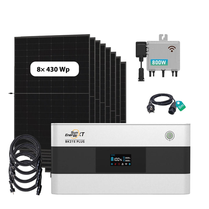 SunEnergyXT 3440 Wp Balkonkraftwerk-Komplettset mit Speicher