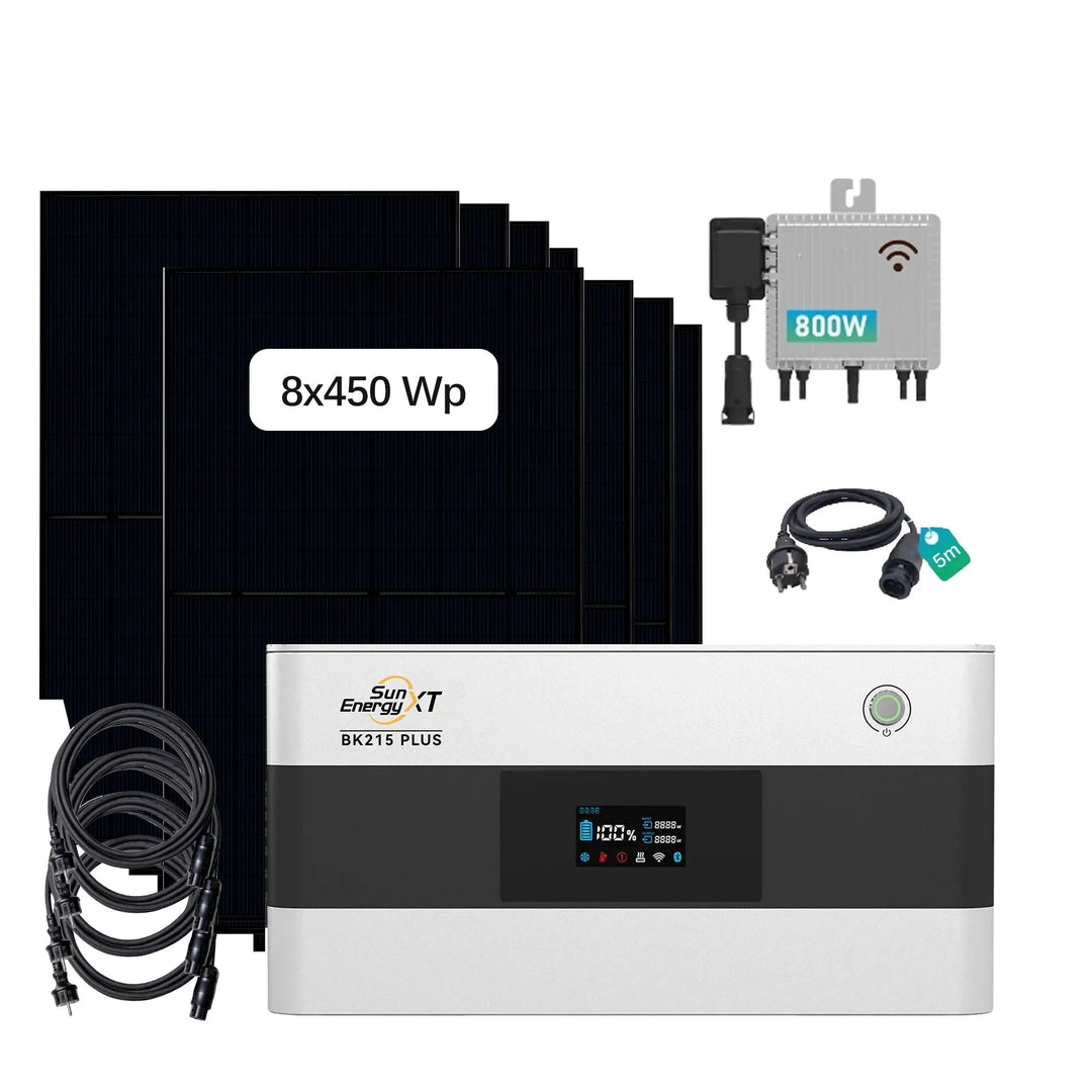 SunEnergyXT 3600 Wp Balkonkraftwerk-Komplettset mit Speicher DRBO Greenenergy