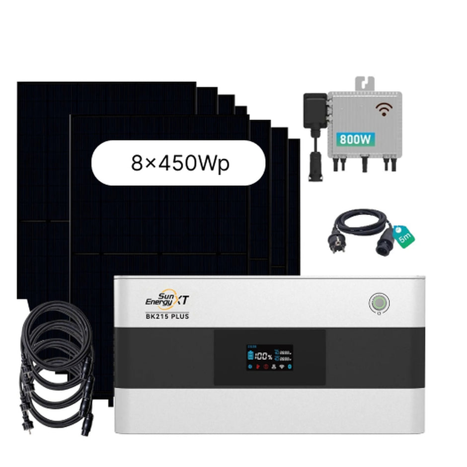 SunEnergyXT 3600 Wp Balkonkraftwerk-Komplettset mit Speicher DRBO Greenenergy