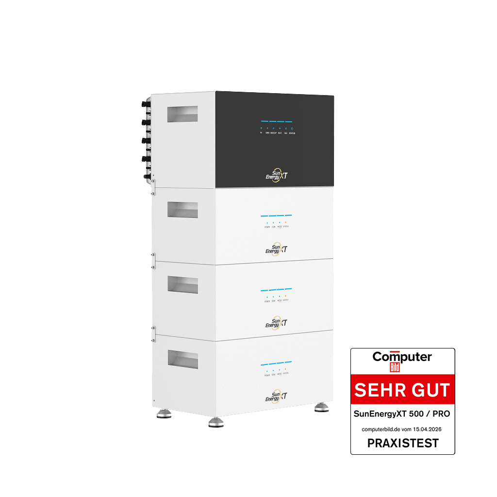 SunEnergyXT 500 mit 3 B500 Erweiterungsbatterien (20 kWh) – ComputerBild SEHR GUT