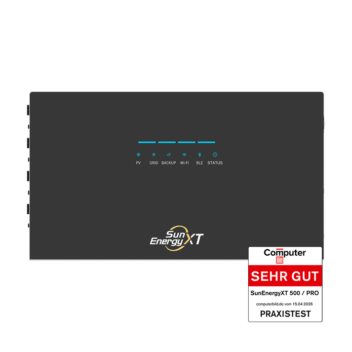 SunEnergyXT 500 Serie Frontansicht – ComputerBild SEHR GUT Praxistest