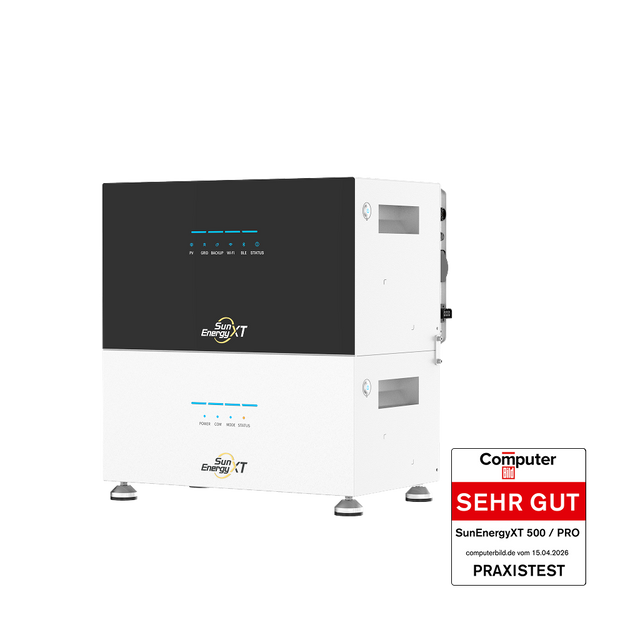 SunEnergyXT 500 PRO mit 1 B500 Erweiterungsbatterie (10 kWh) – ComputerBild SEHR GUT