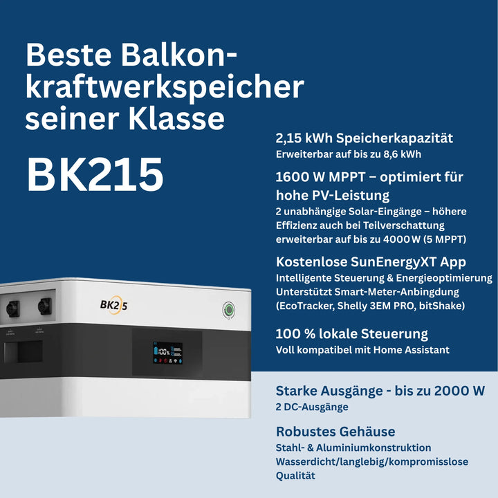 SunEnergyXT 3440 Wp Balkonkraftwerk-Komplettset mit Speicher