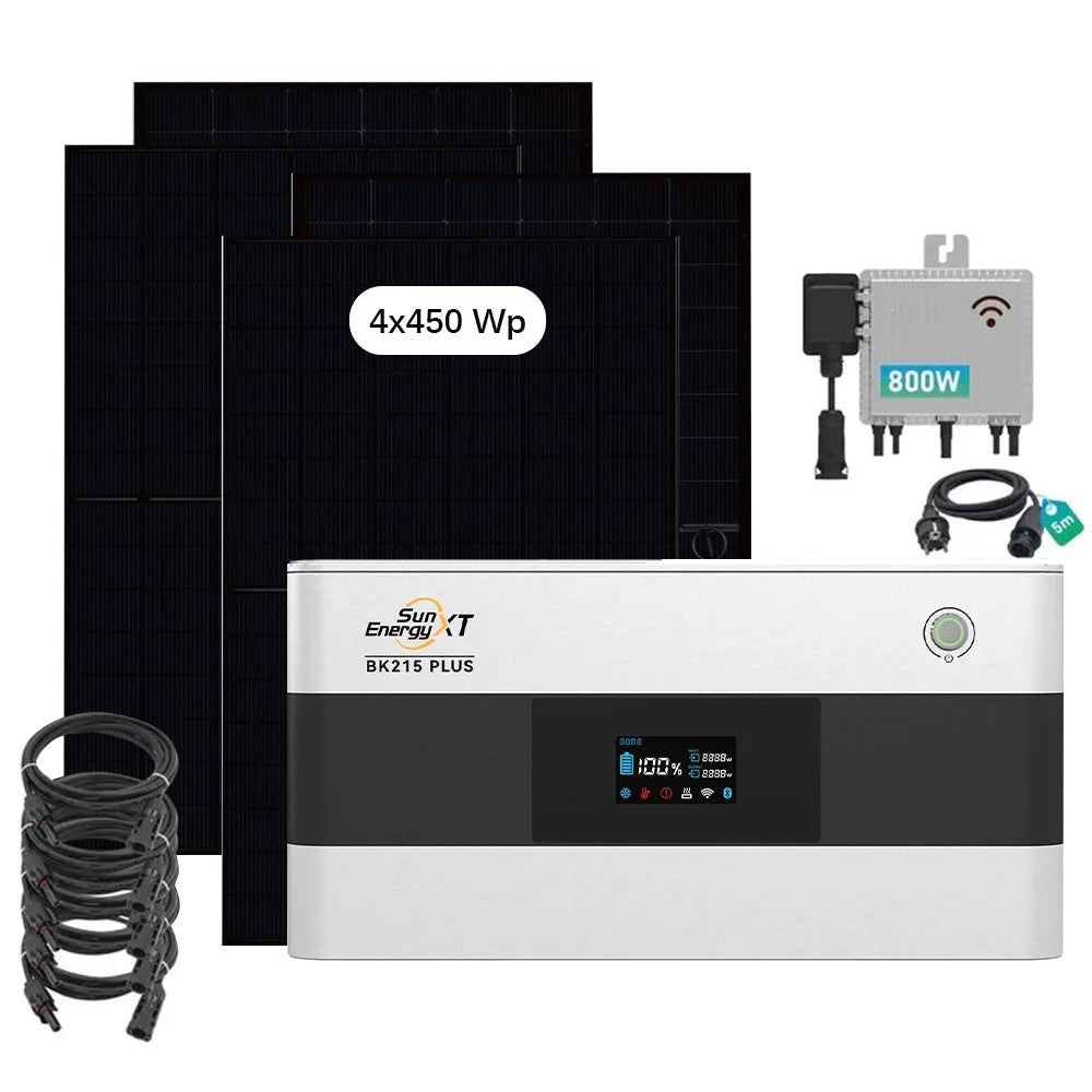 SunEnergyXT BK215 PLUS (2,15 kWh) Sparpaket 03 inkl. 4x 450 Wp Solarmodule + 800 W Wechselrichter SunEnergyXT