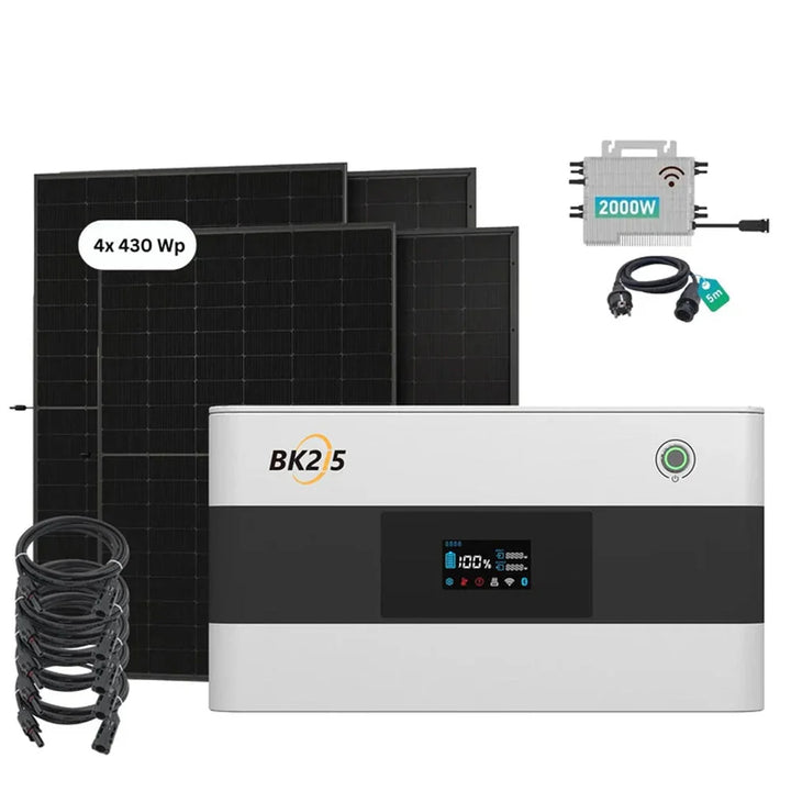 SunEnergyXT BK215 (2,15 kWh) XXL inkl. 4x 430 Wp Solarmodule + 2000 W Wechselrichter