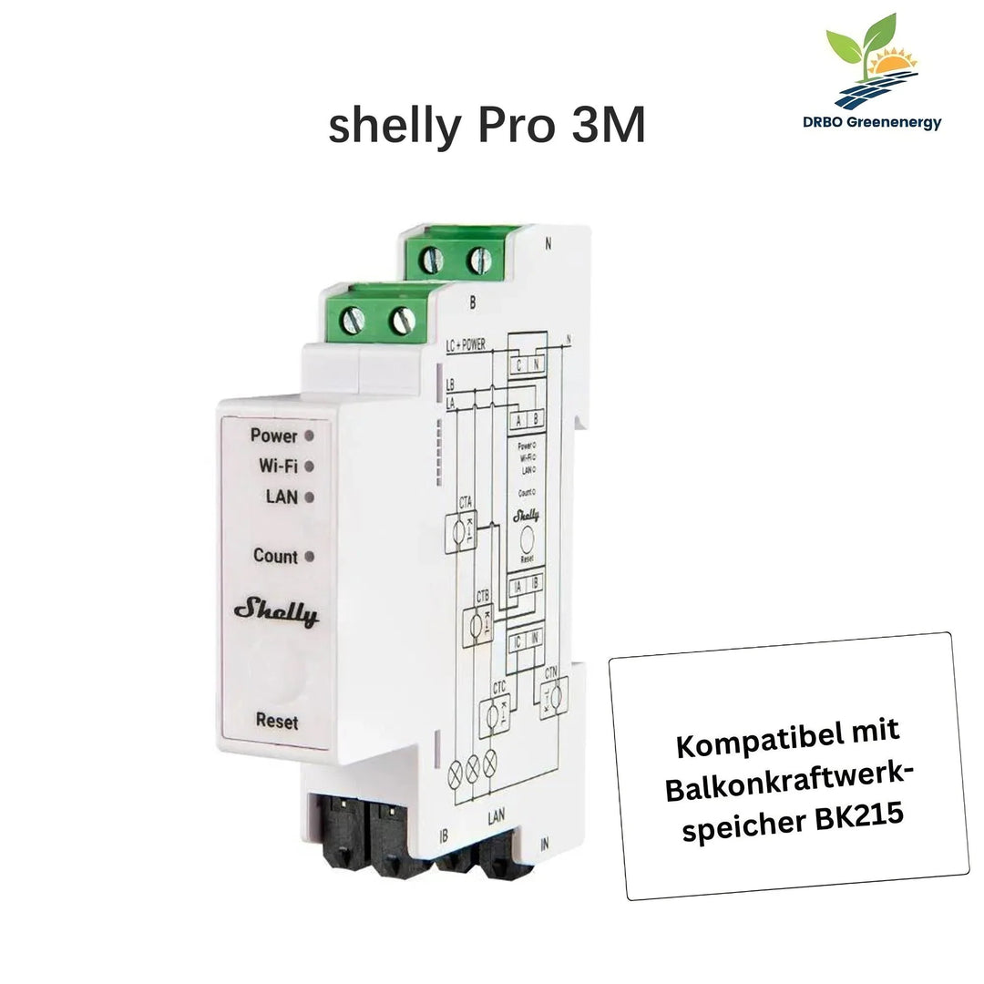 Shelly Pro 3EM (120A) - Smart Energy Stromverbrauchsmessgerät DRBO Greenenergy