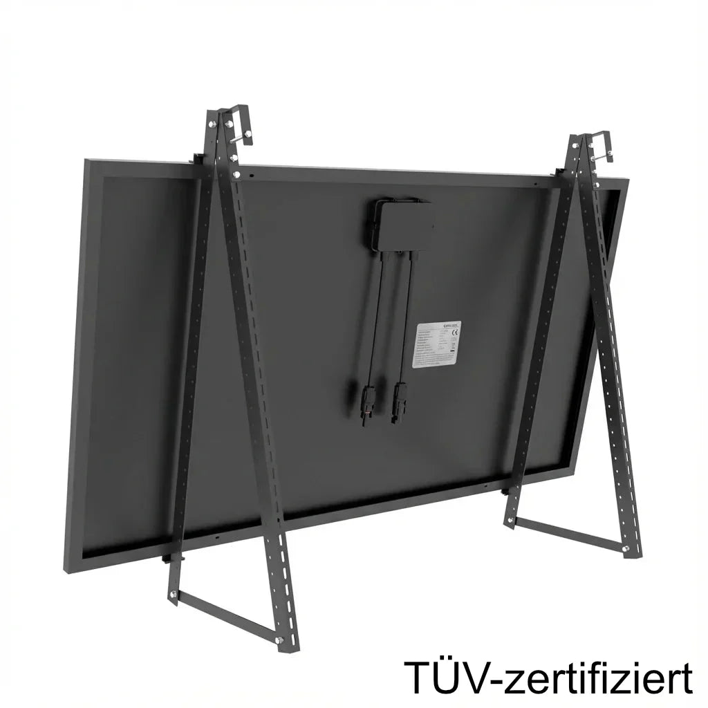 SunEnergyXT Solarmodulhalterung 3-in-1 (Full-Black) für Balkonkraftwerk MSH-01B - Balkon, Terrasse, Flachdach SunEnergyXT