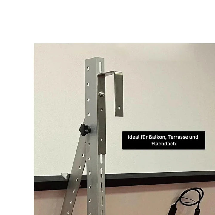 SunEnergyXT Solarmodulhalterung 3-in-1 (silber) für Balkonkraftwerk MSH-01A / MSH-02A - Balkon, Terasse, Flachdach