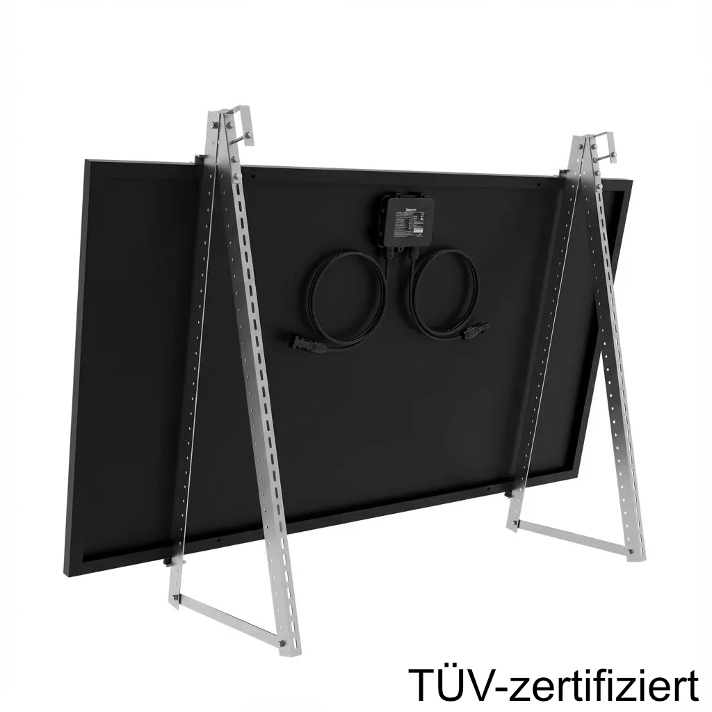 SunEnergyXT Solarmodulhalterung 3-in-1 (Silber) für Balkonkraftwerk