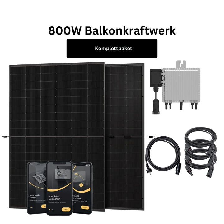 SunLit 800 Watt Balkonkraftwerk Plug & Play Komplettset Sunlit Solar