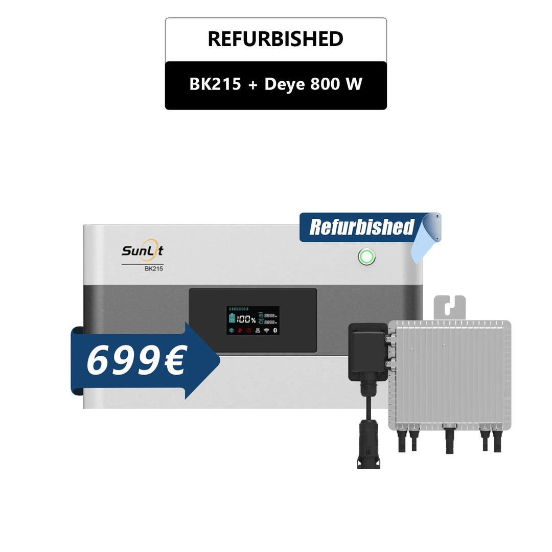 SunLit BK215 Kopfspeicher (2,15kWh) - REFURBISHED EDITION mit Deye M80G4 Wechselrichter SunLit