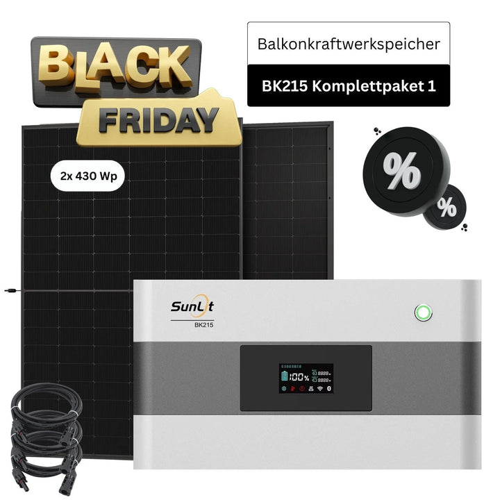 SunLit BK215 (2,15 kWh) Sparpaket 01 inkl. 2x 430 Wp Solarmodulen Sunlit Solar