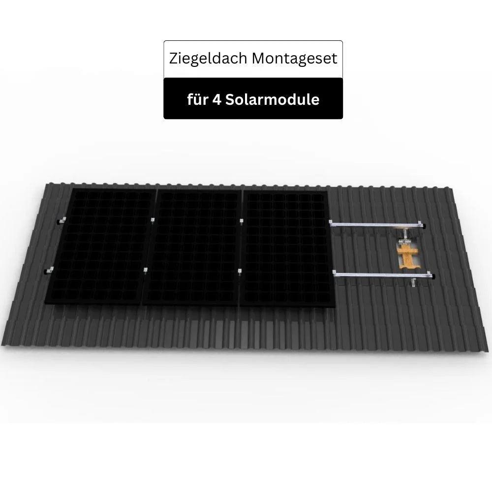 SunLit Ziegeldach Montagesatz für 4 Solarmodule - Dachhaken SunLit