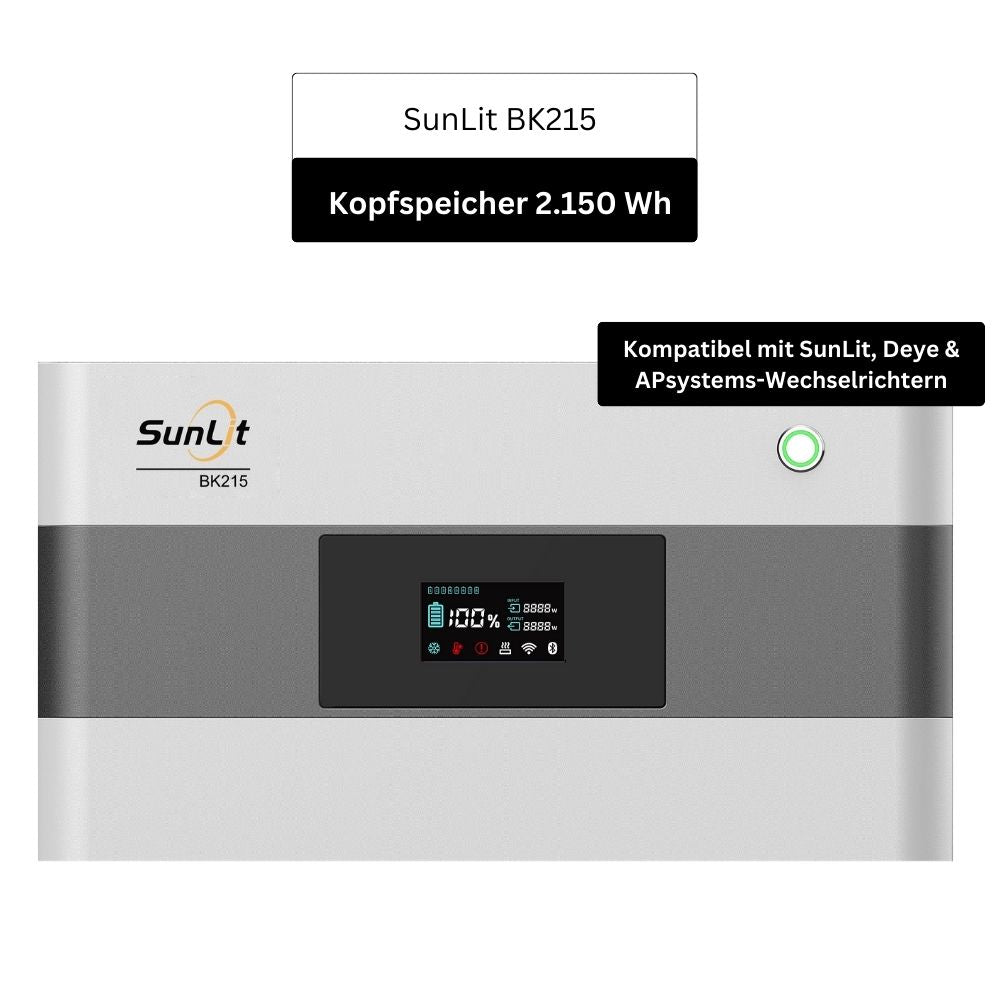 SunLit Balkonkraftwerkspeicher BK215 Sparpaket 04 inkl. 4x 430 Wh Solarmodulen & Wechselrichter Sunlit Solar