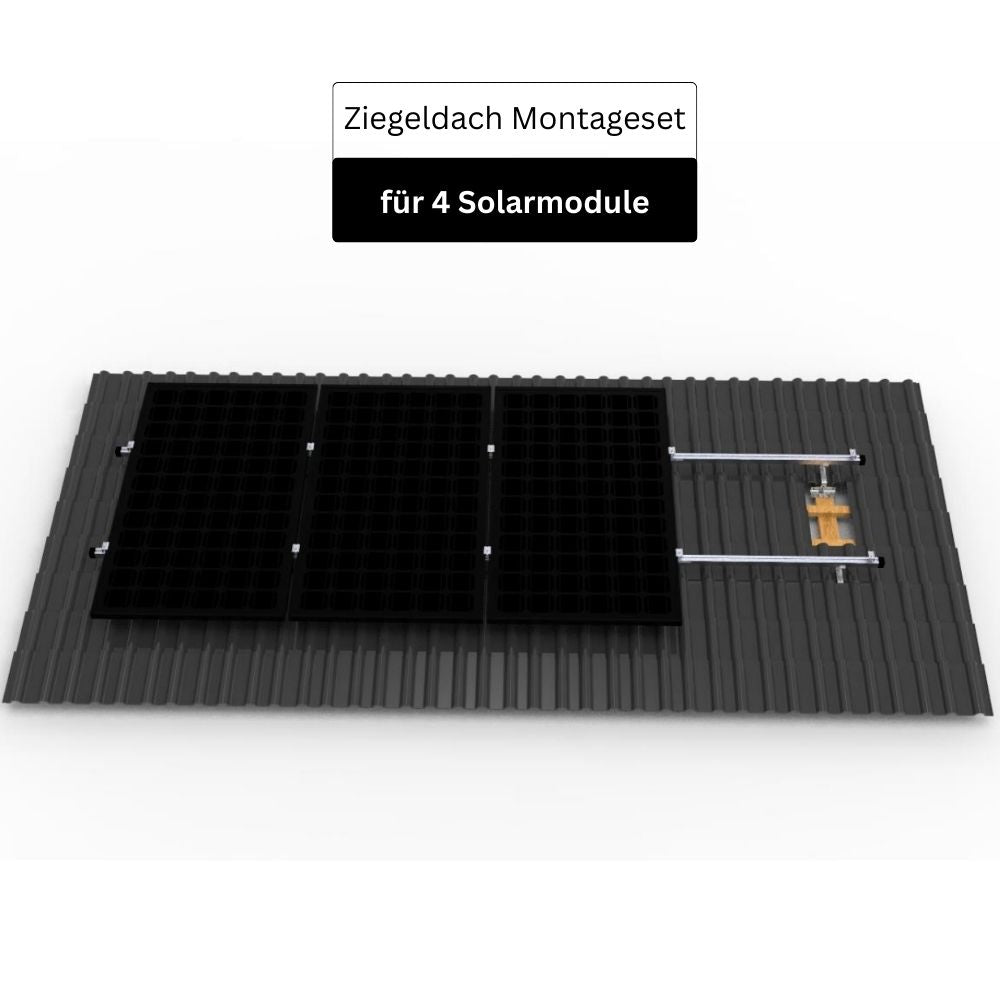 Ziegeldach Montagesatz für 4 Solarmodule DRBO Greenenergy