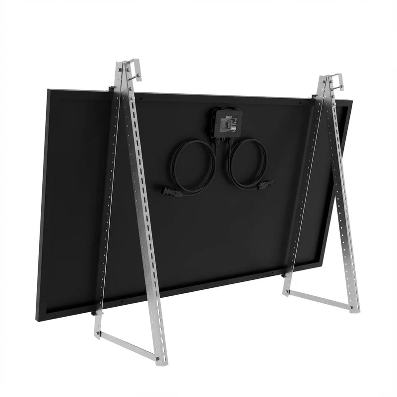 SunEnergyXT Solarmodulhalterung 3-in-1 (silber) für Balkonkraftwerk - Balkon, Terasse, Flachdach