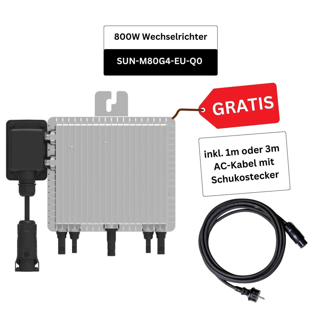 Upgrade Paket SunLit BK215 Balkonkraftwerkspeicher (2150 Wh Kopfspeicher) mit kostenlosem 800 Watt Wechselrichter SunLit