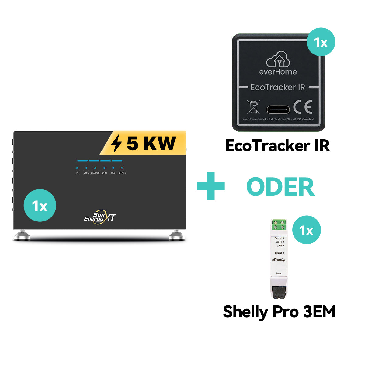 SunEnergyXT 500 PRO AC Core 5 kWh 2.400 W mit Gratiszugabe nach Wahl