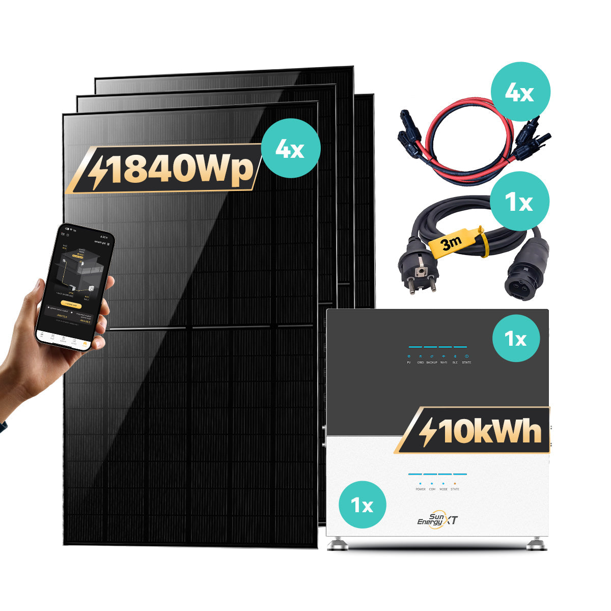 SunEnergyXT 500 Serie Speicher-Set – Komplettset und Lieferumfang