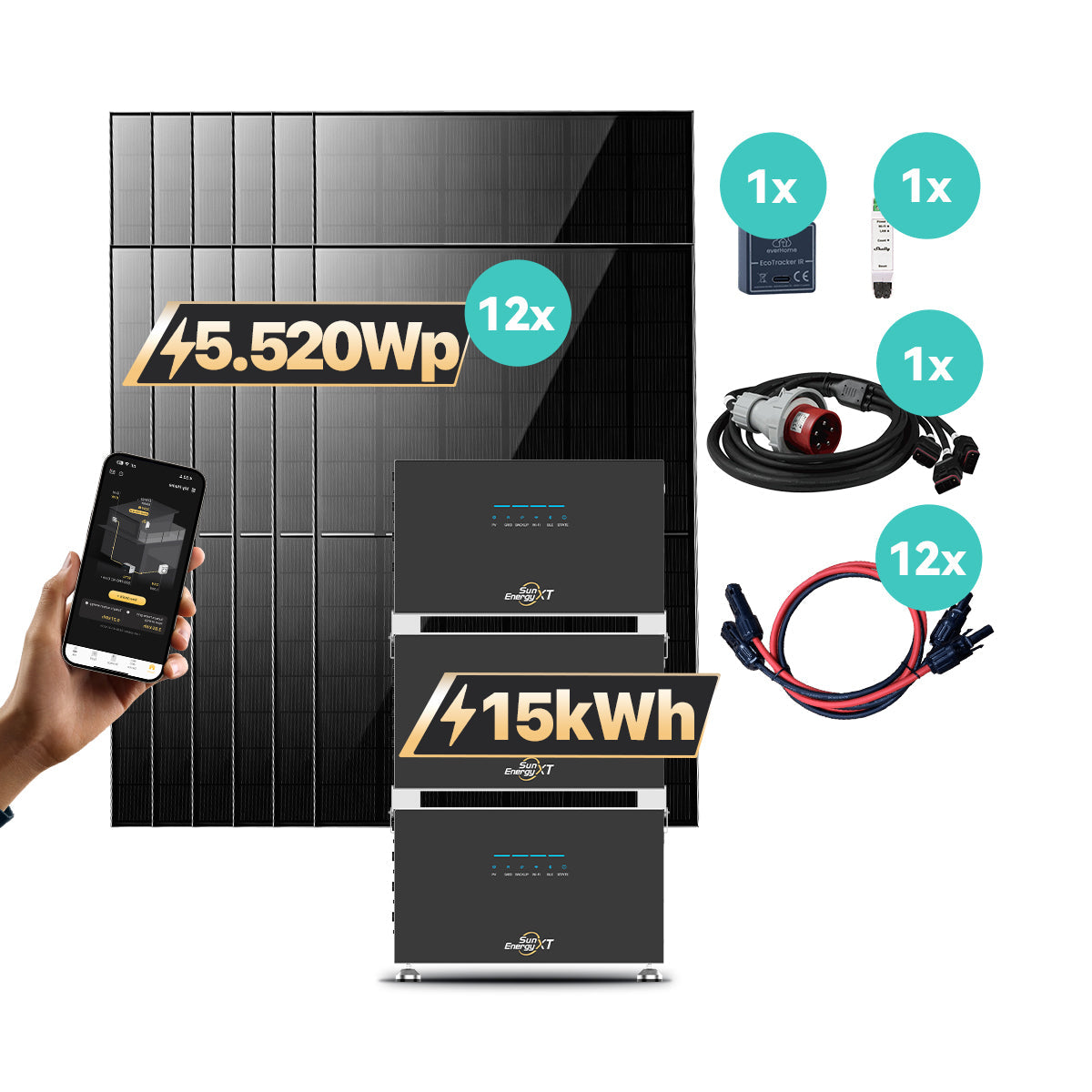 SunEnergyXT 500 Serie Speicher-Set – Komplettset und Lieferumfang