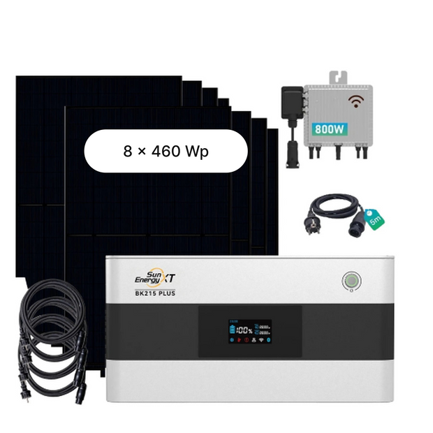 SunEnergyXT BK215 PLUS Speicher-Komplettset mit 8 × 460-Wp-Solarmodulen
