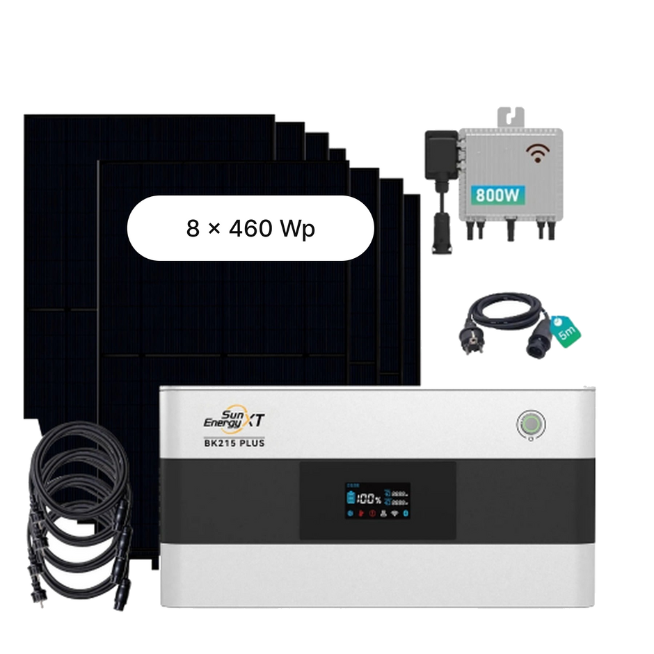 SunEnergyXT BK215 PLUS Speicher-Komplettset mit 8 × 460-Wp-Solarmodulen