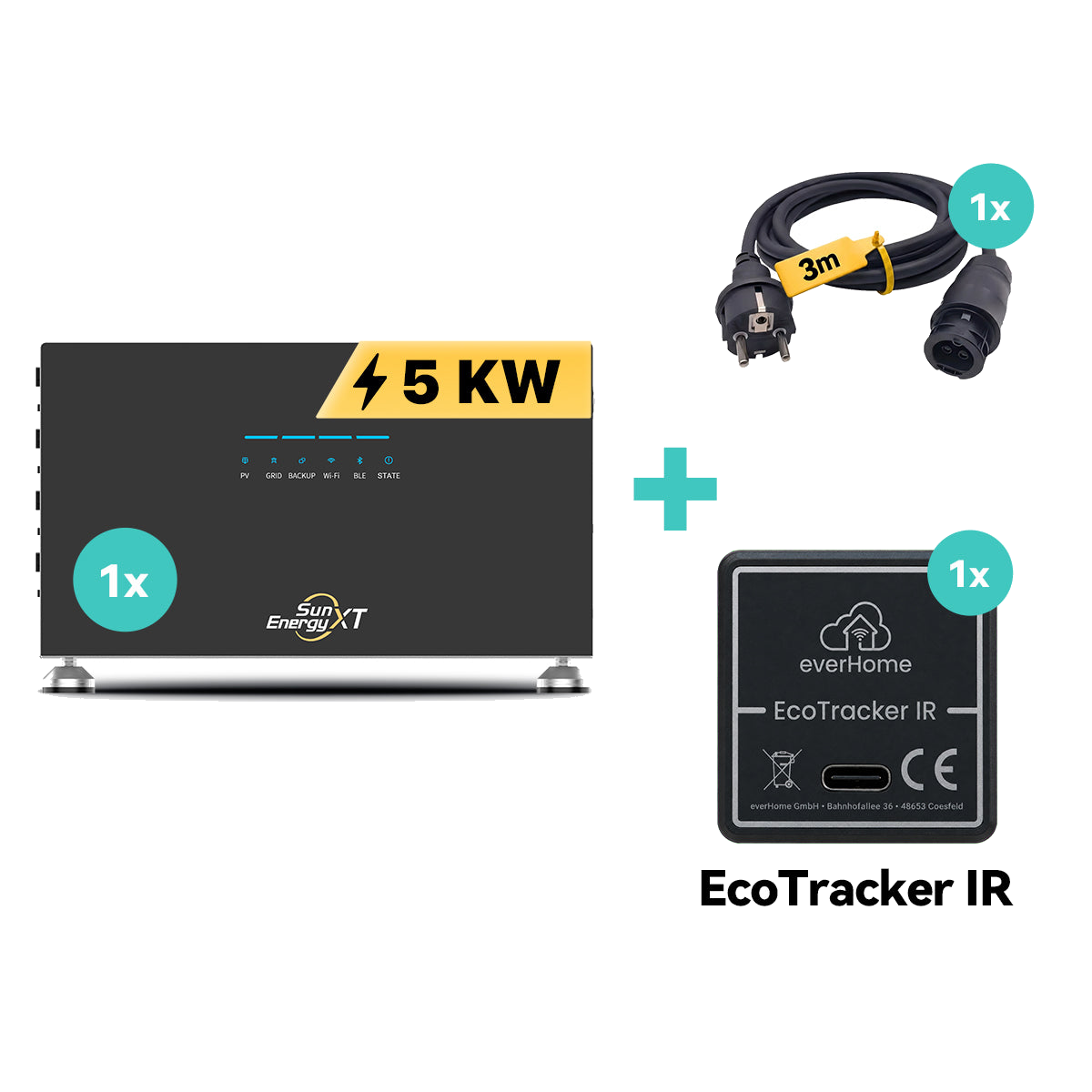 SunEnergyXT 500 5 kWh 800 W mit EcoTracker IR