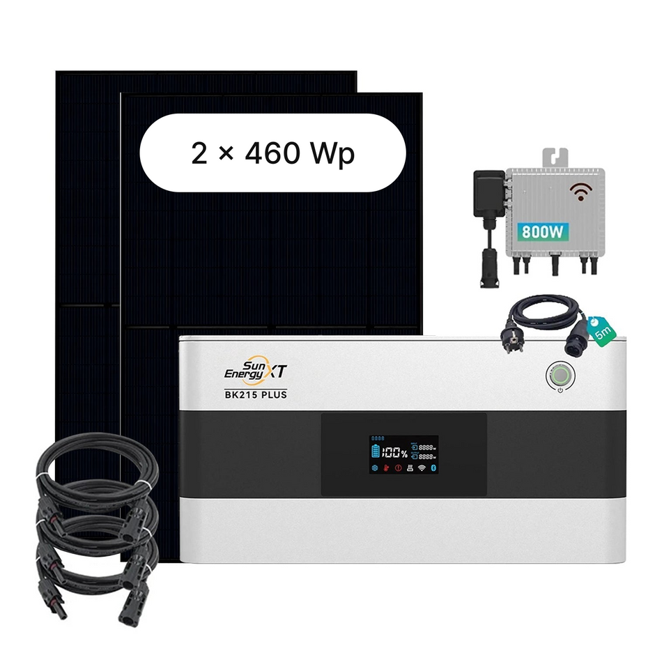 SunEnergyXT BK215 PLUS Speicher-Komplettset mit 2 × 460-Wp-Solarmodulen