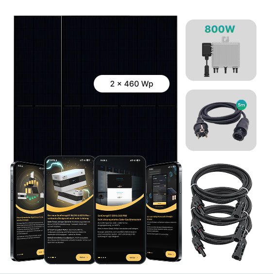 DRBO Greenenergy 920 Wp Balkonkraftwerk-Komplettset Plug & Play inkl. Zubehör