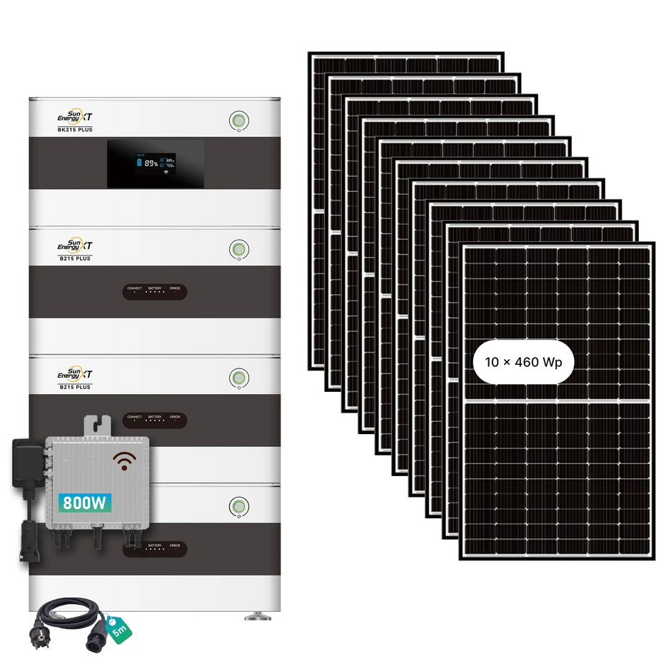 SunEnergyXT Solar- und Speicher-Komplettset mit 10 × 460-Wp-Solarmodulen