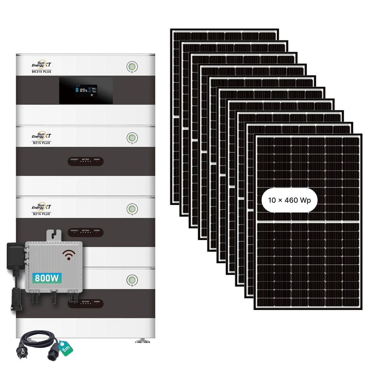 SunEnergyXT Solar- und Speicher-Komplettset mit 10 × 460-Wp-Solarmodulen