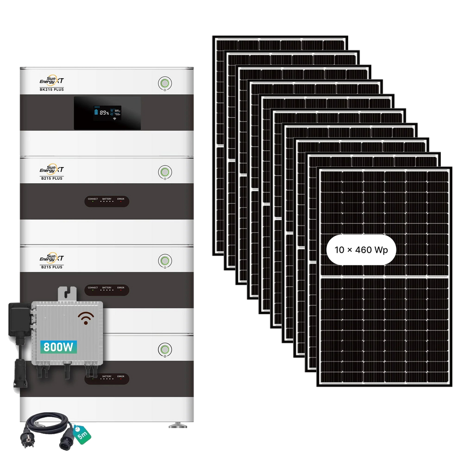 SunEnergyXT Solar- und Speicher-Komplettset mit 10 × 460-Wp-Solarmodulen
