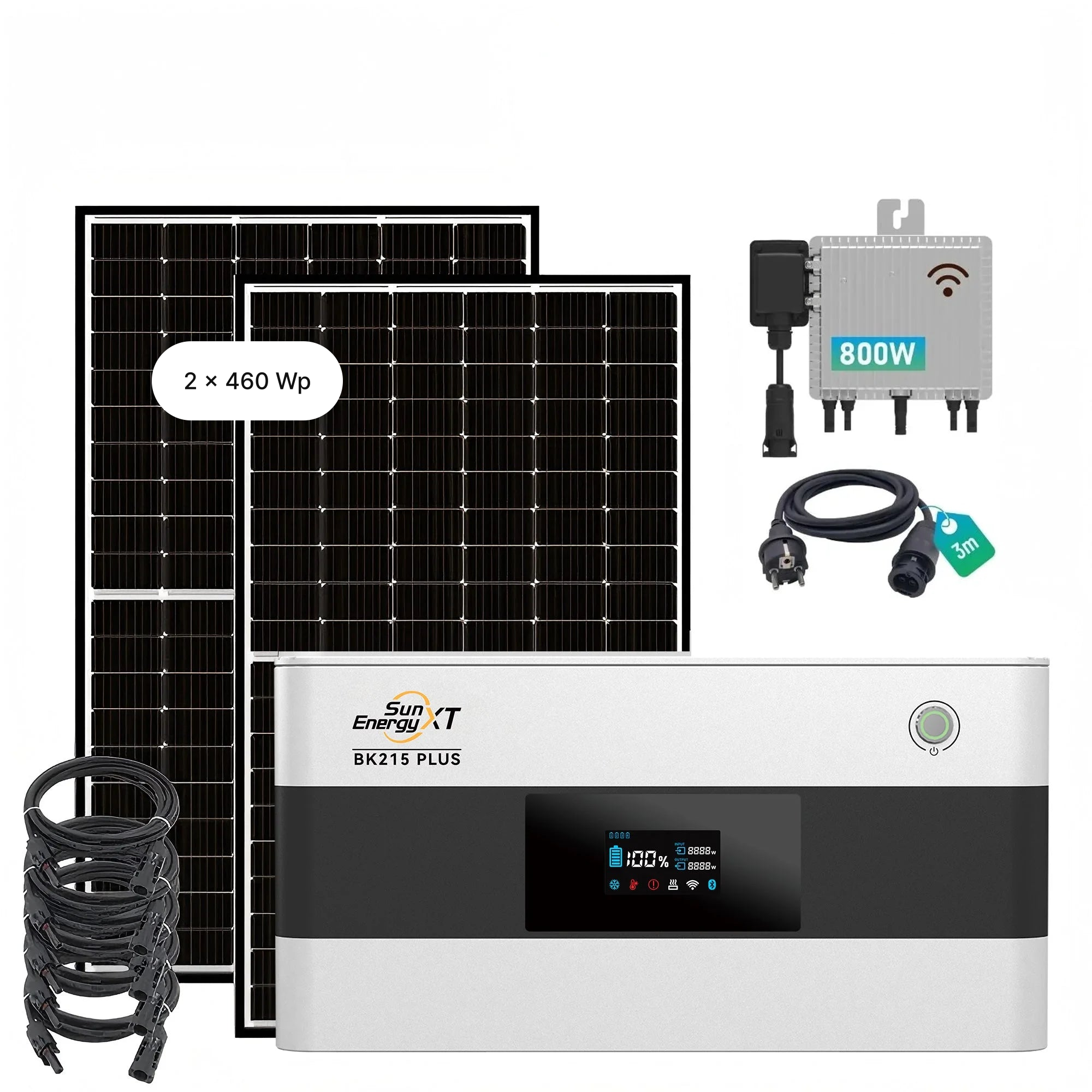 SunEnergyXT Solar- und Speicher-Starter-Set mit 2 × 460-Wp-Solarmodulen